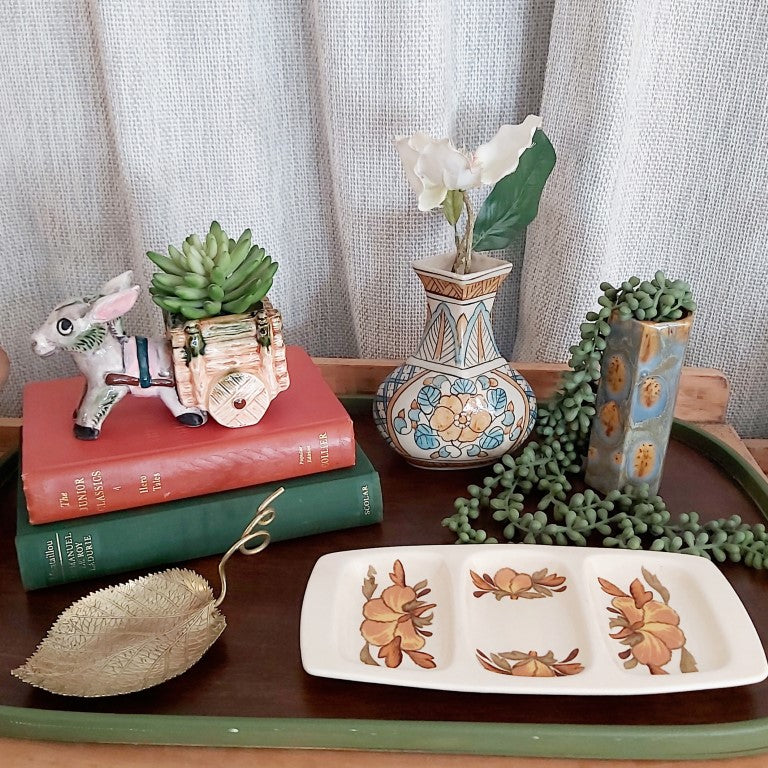 Brass Vine Leaf with Tendril Dish