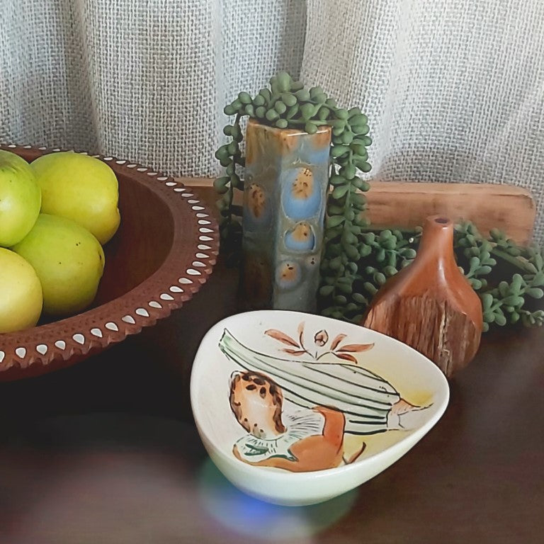 MCM Handpainted Mushroom Dish
