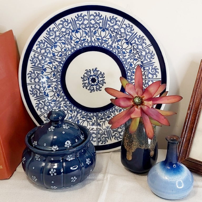 Antique Royal Worcester Blue Lily Dinner Plate