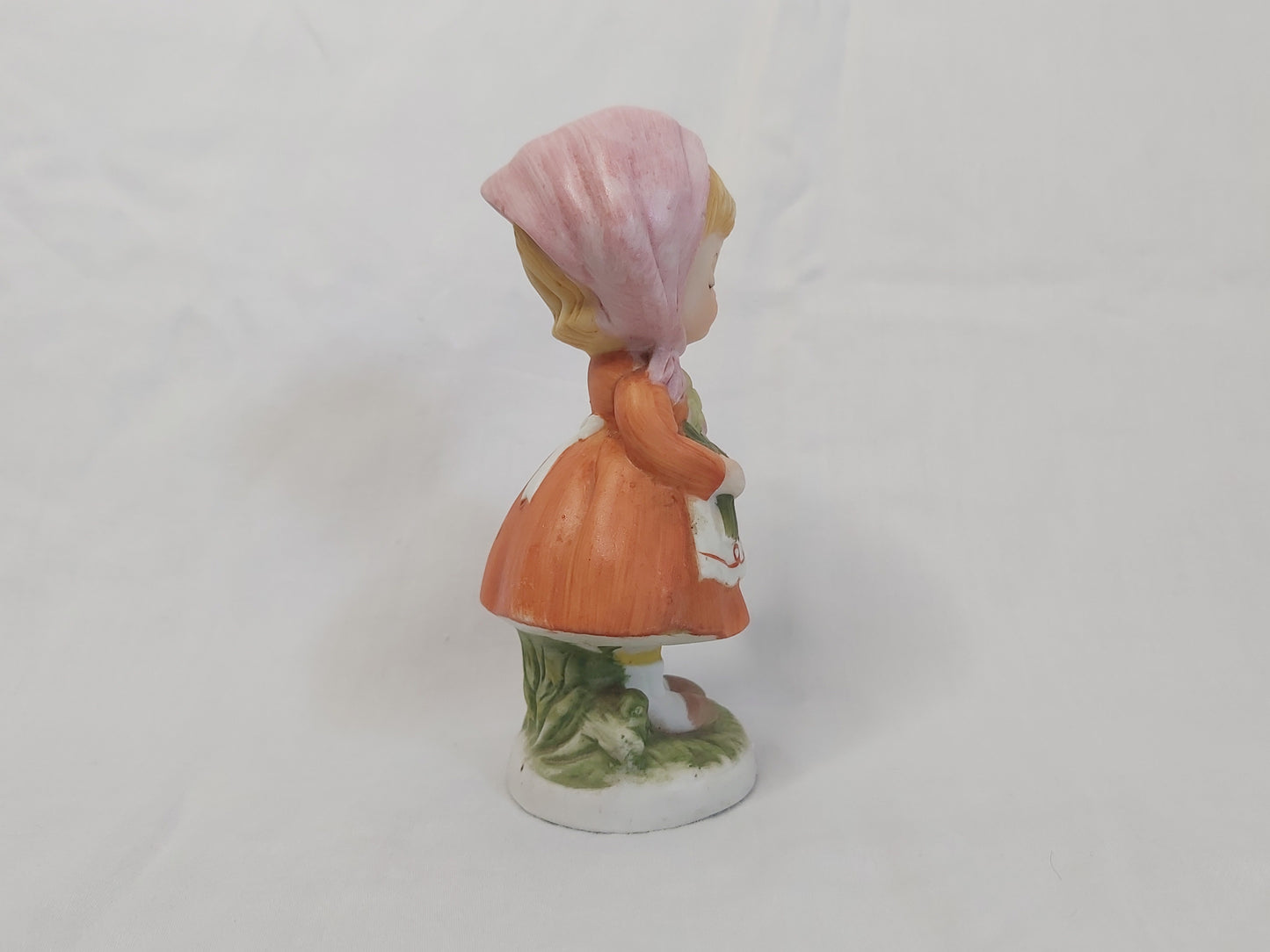 Vintage Little Girl Holding Flowers Figurine