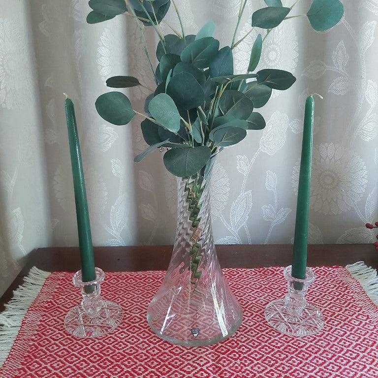 Pair of Glass Candle Holders
