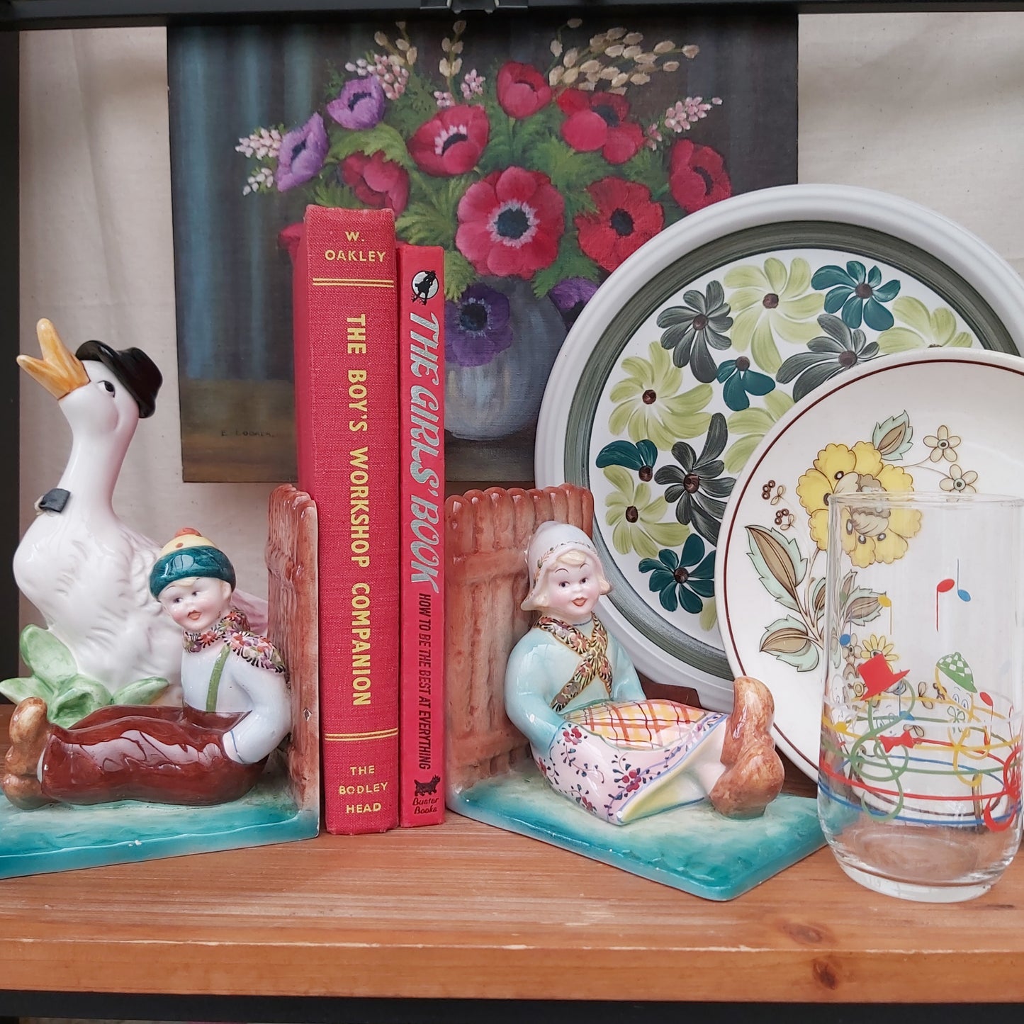 Vintage Dutch Children Figurine Bookends