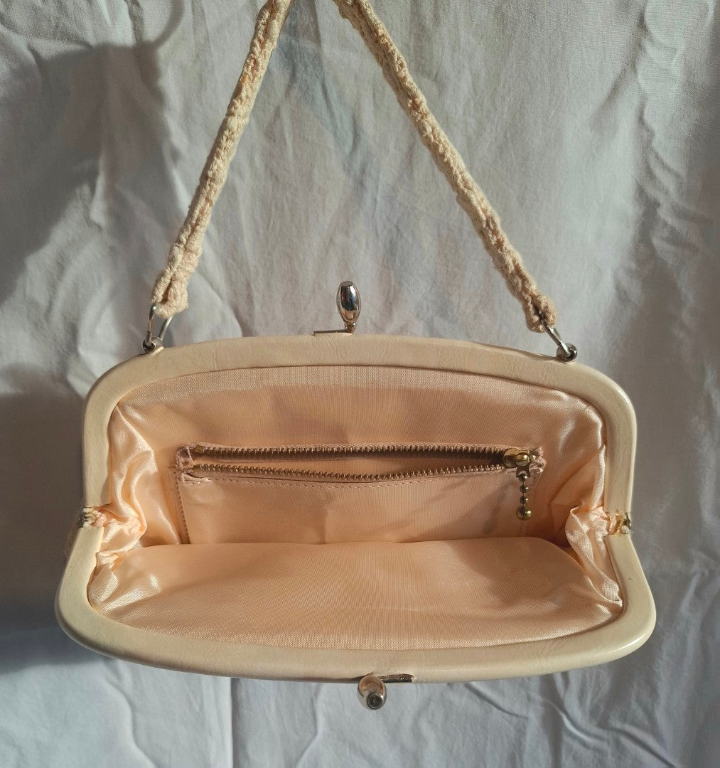 Vintage Cream Lace Clutch Bag