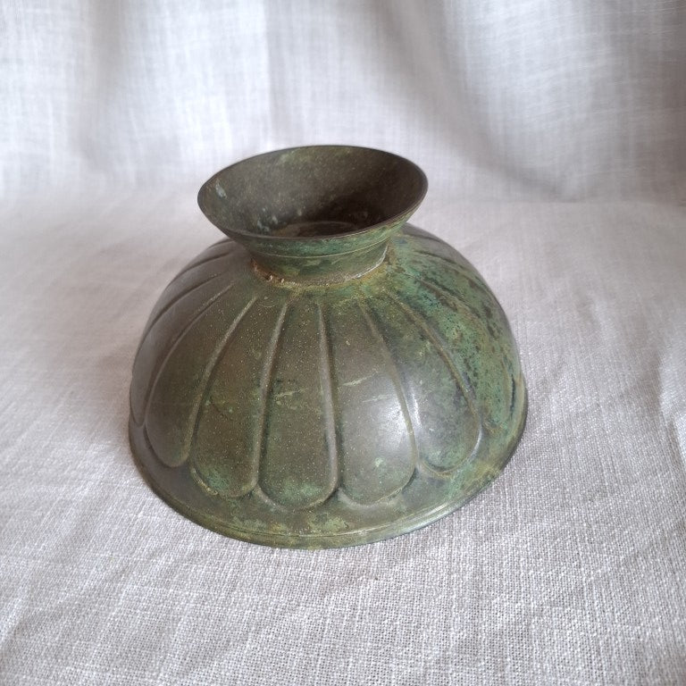 Verdigris Metal Pedestal Bowl