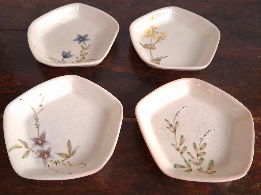Japanese Tachikichi Tachibana Yoshi Pentagon Dishes Set of 4