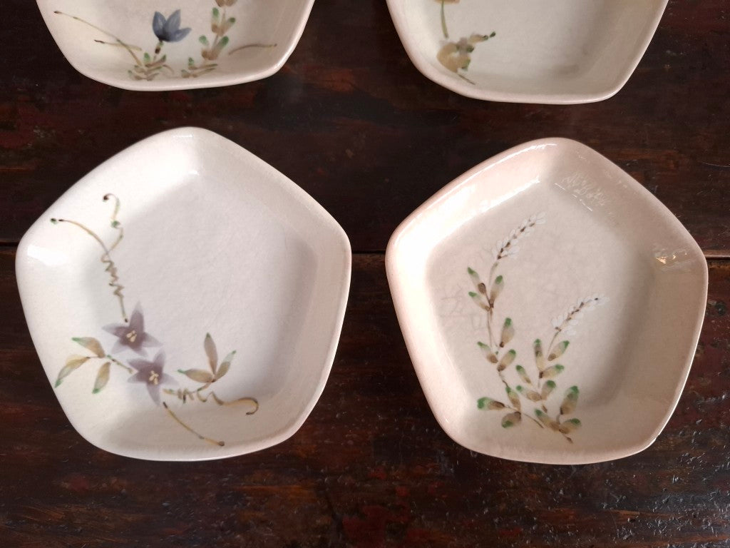 Japanese Tachikichi Tachibana Yoshi Pentagon Dishes Set of 4