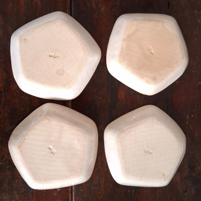 Japanese Tachikichi Tachibana Yoshi Pentagon Dishes Set of 4