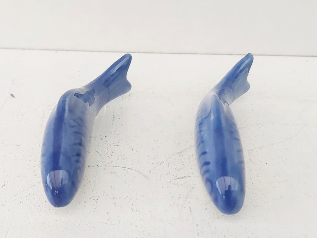 Pair of Blue Ceramic Fish