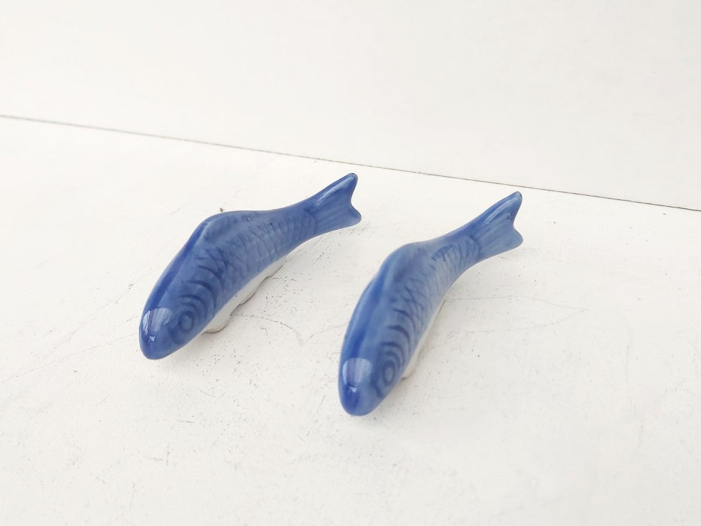 Pair of Blue Ceramic Fish
