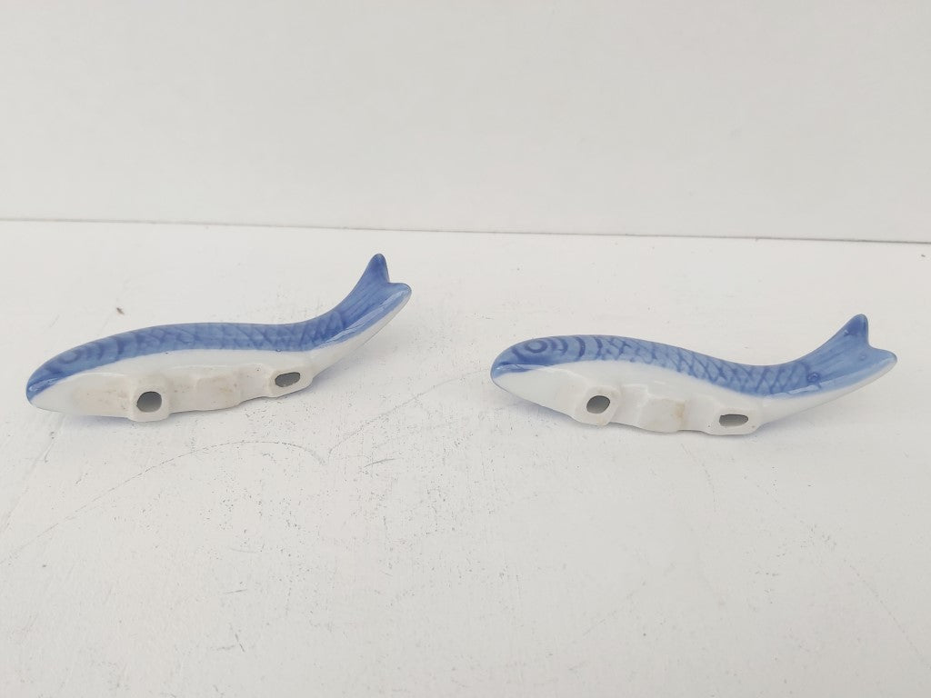 Pair of Blue Ceramic Fish