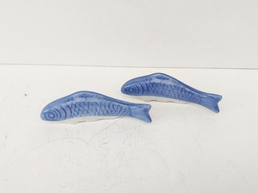 Pair of Blue Ceramic Fish