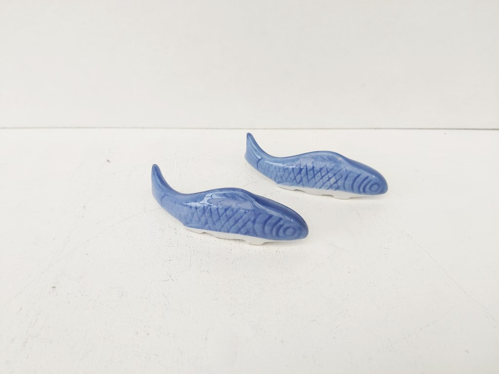 Pair of Blue Ceramic Fish