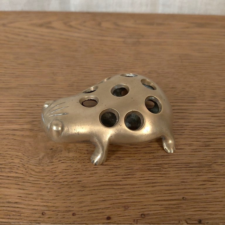 Brass Frog Flower Frog