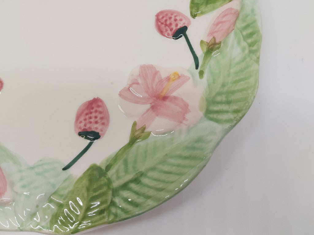 Vintage Majolica Strawberries Plate