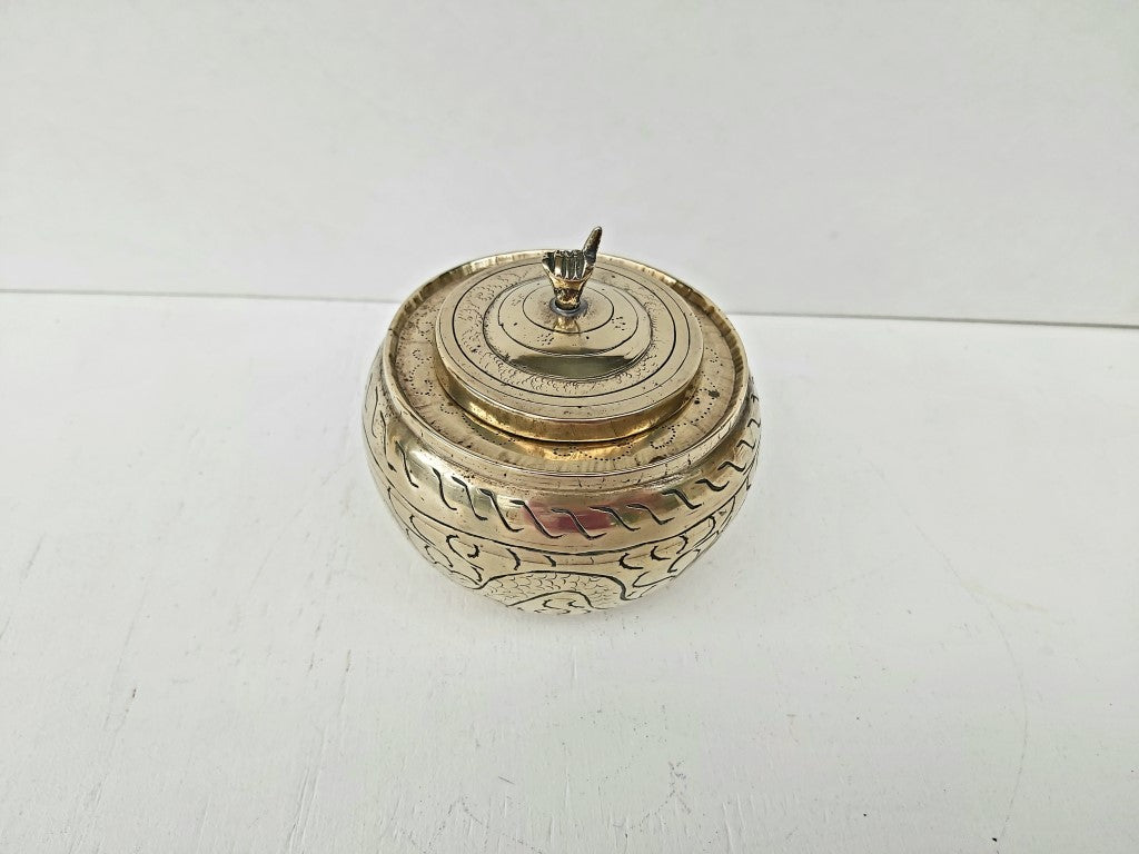 Vintage Chinese Brass Lidded Pot