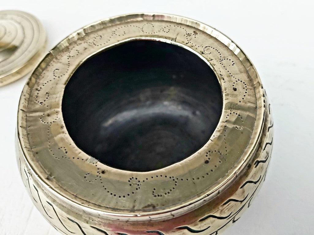Vintage Chinese Brass Lidded Pot