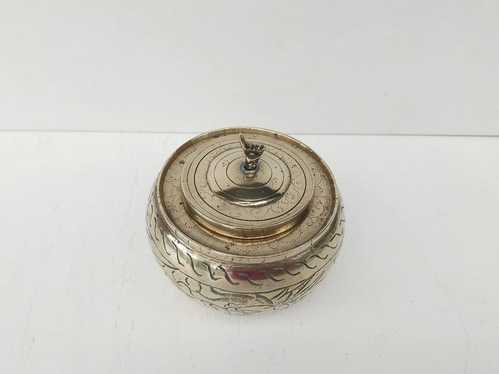 Vintage Chinese Brass Lidded Pot