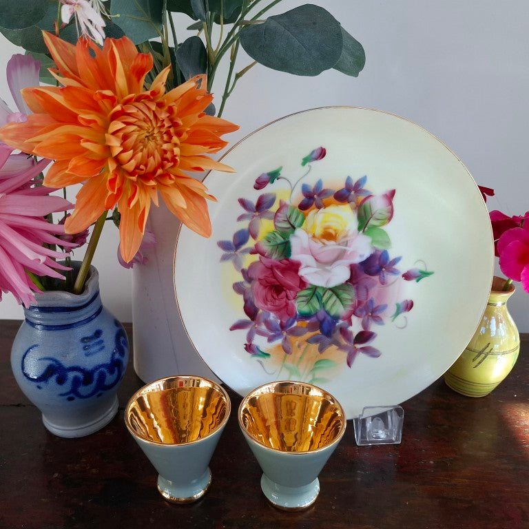 Lefton Hand Painted Roses Decorative Plate