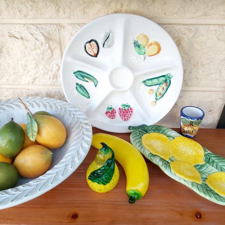 Vintage Majolica 6 Segment Serving Dish