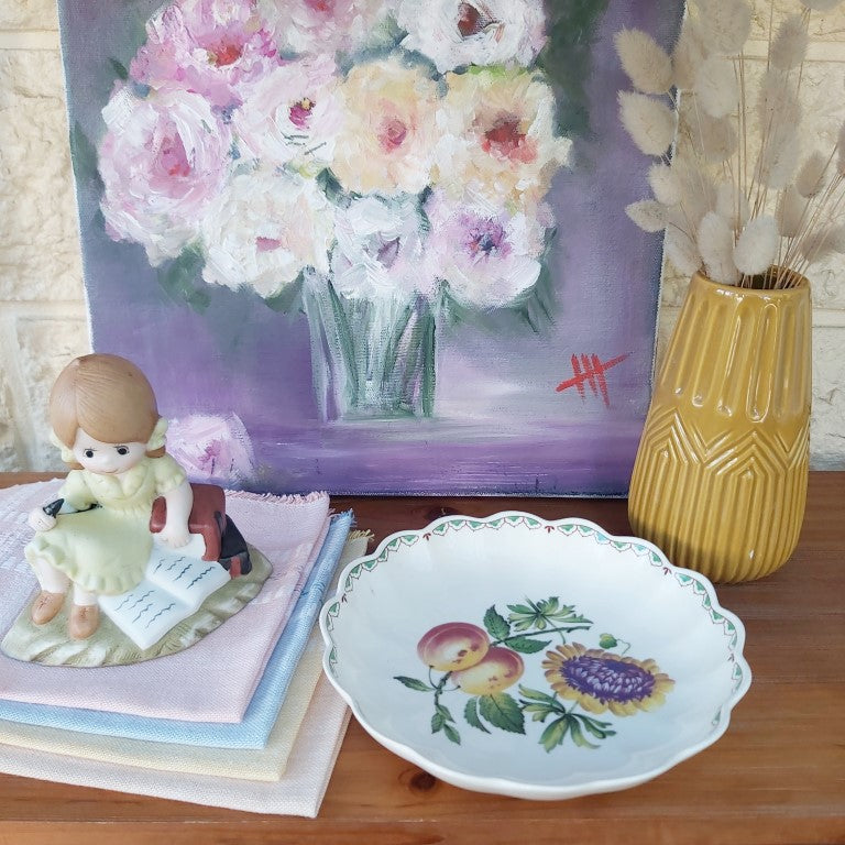 Spode "Victoria" Pattern Dish with Fluted Rim
