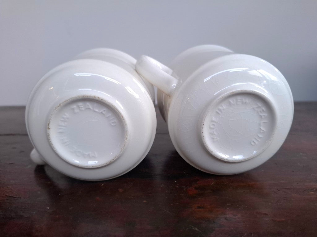 Pair of Crown Lynn Blue Hazelwood Cups
