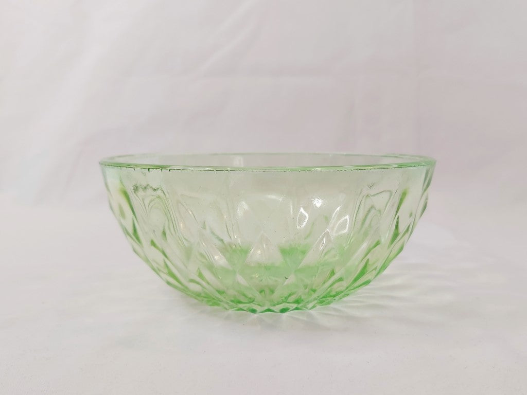 Green Depression Glass Bowl