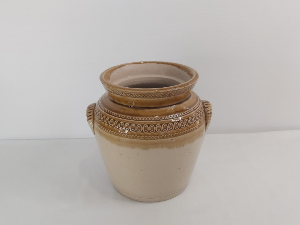 Antique Scottish Eagle Pottery Crock