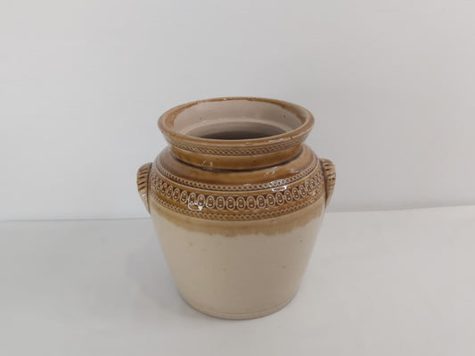Antique Scottish Eagle Pottery Crock