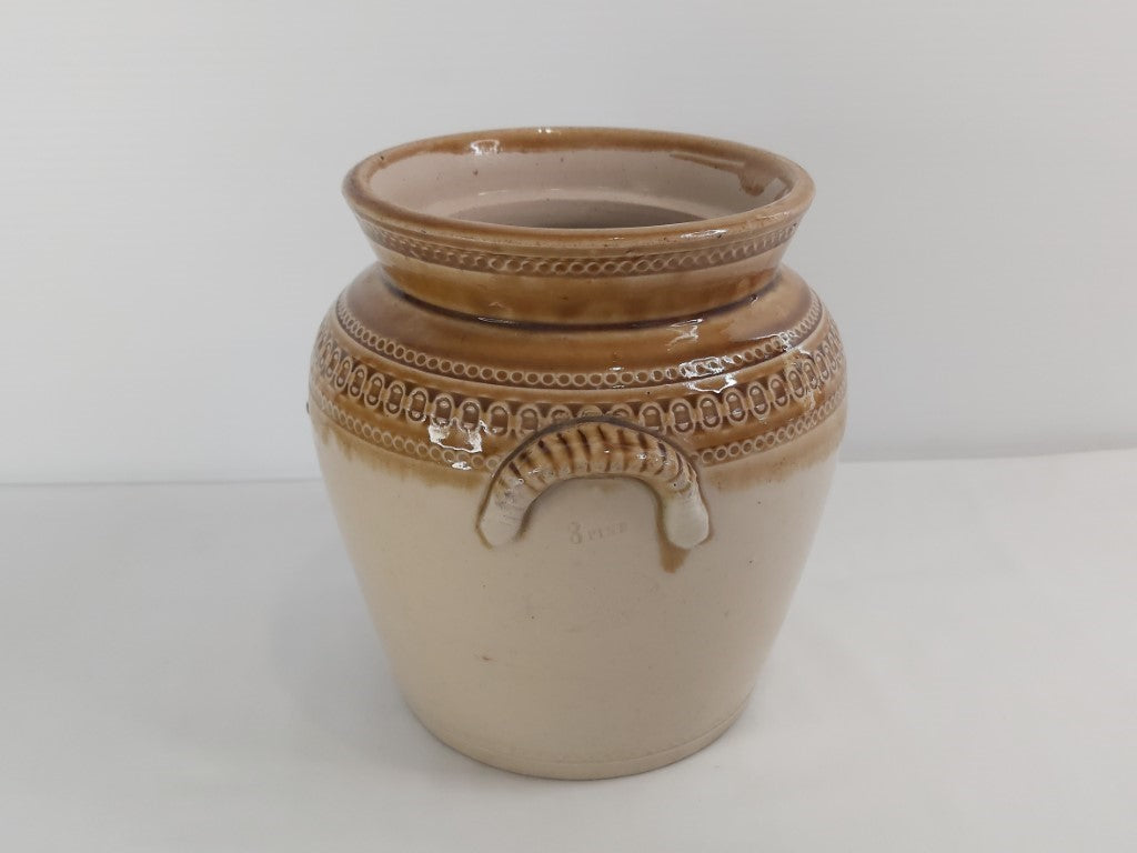 Antique Scottish Eagle Pottery Crock