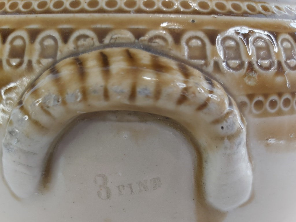 Antique Scottish Eagle Pottery Crock