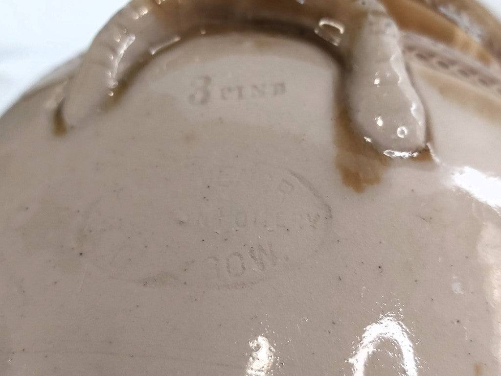Antique Scottish Eagle Pottery Crock