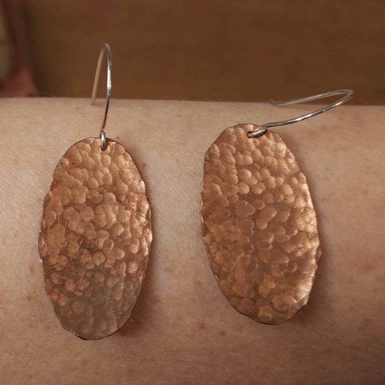 Hammered Copper Earrings