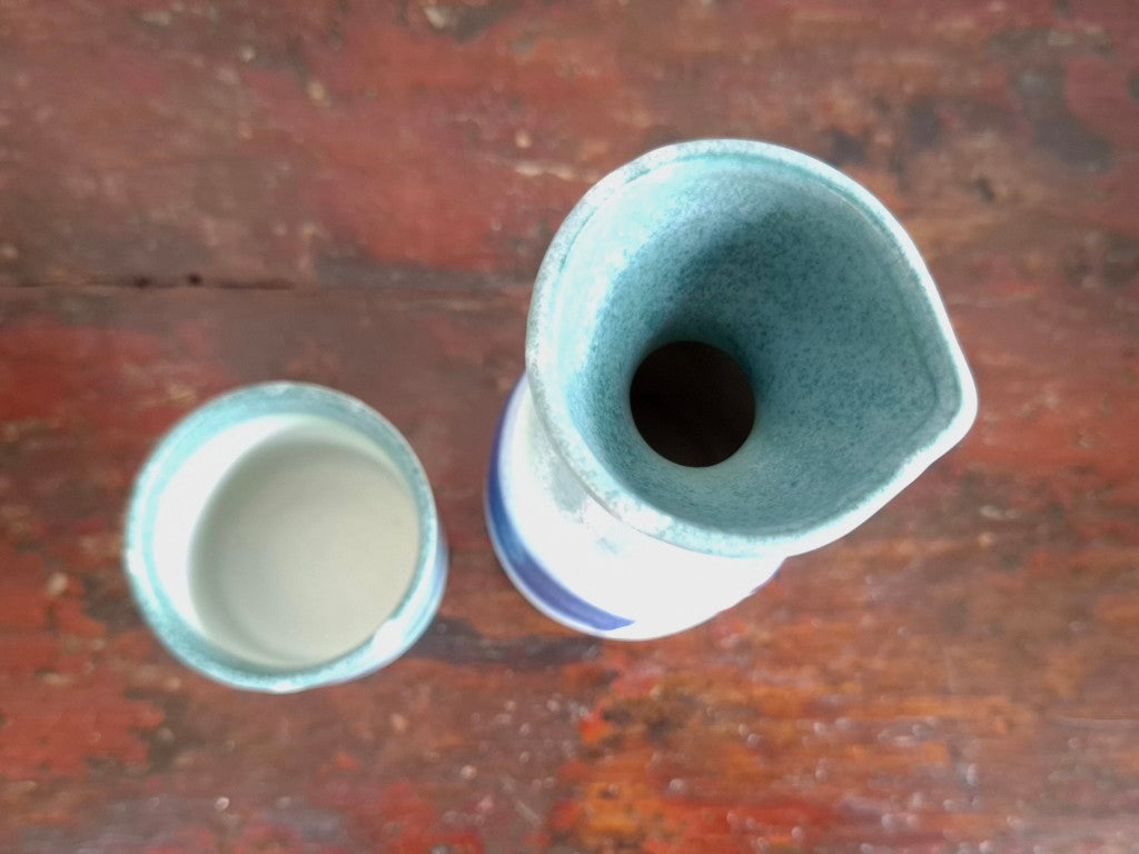 Indigo Dyed Ceramic Tokuri Sake Set