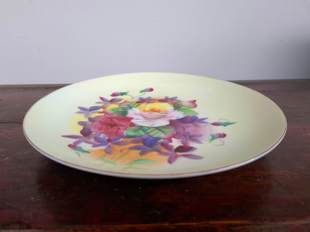Lefton Hand Painted Roses Decorative Plate