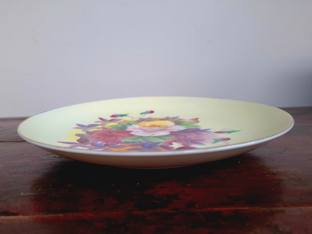 Lefton Hand Painted Roses Decorative Plate