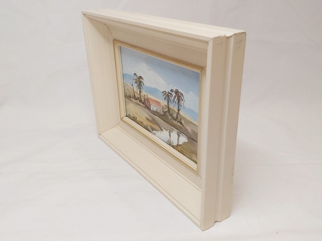 Mid Century Framed Postcard Sized Oil Painting 2