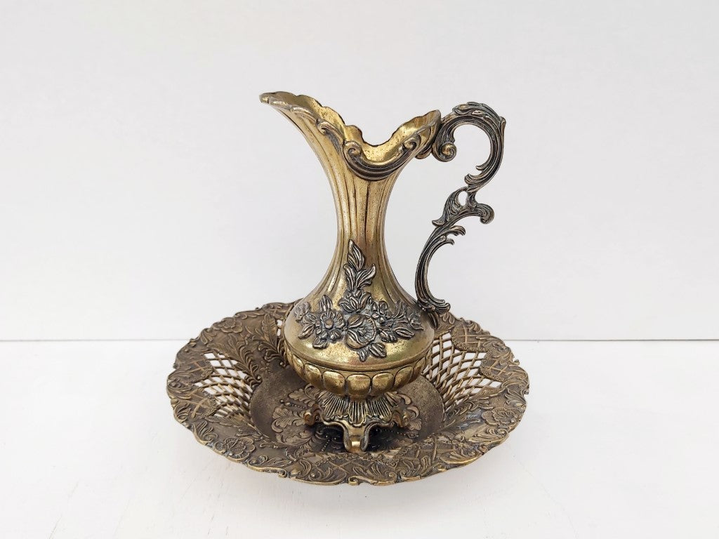 Ornate Italian Brass Pitcher / Vase