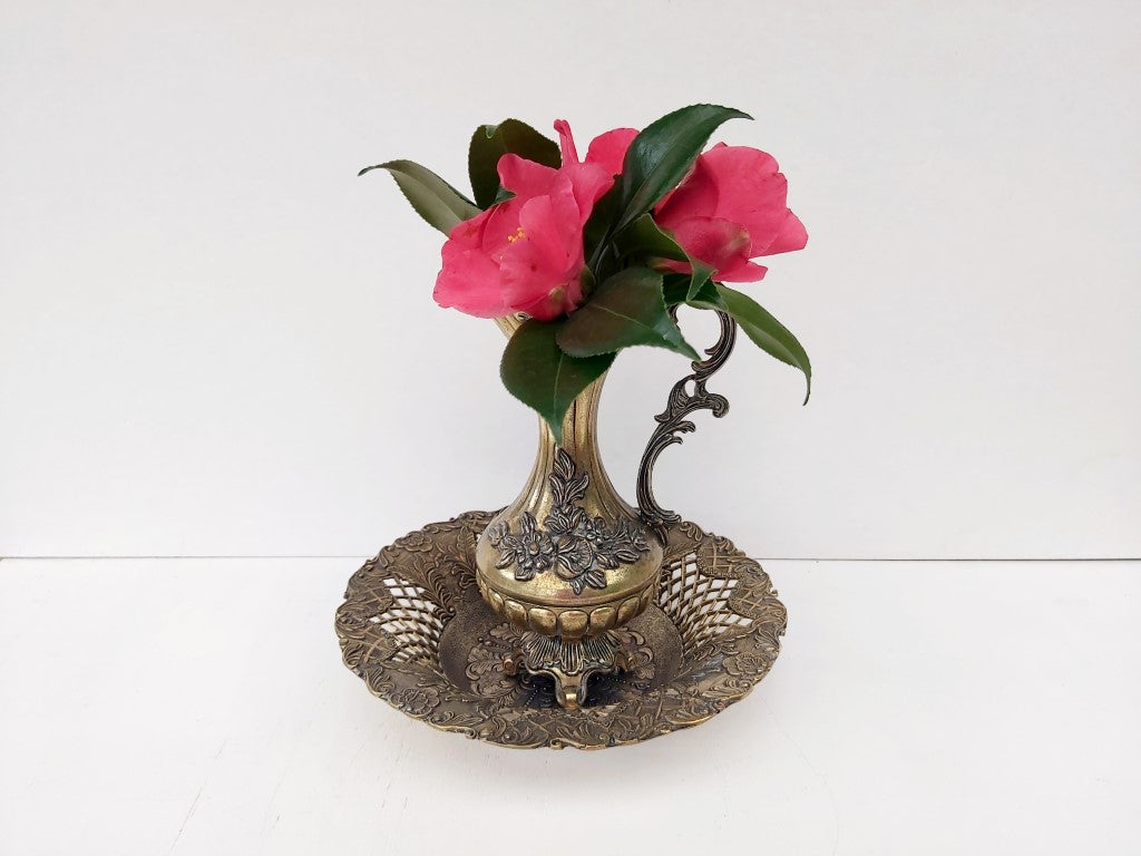 Ornate Italian Brass Pitcher / Vase