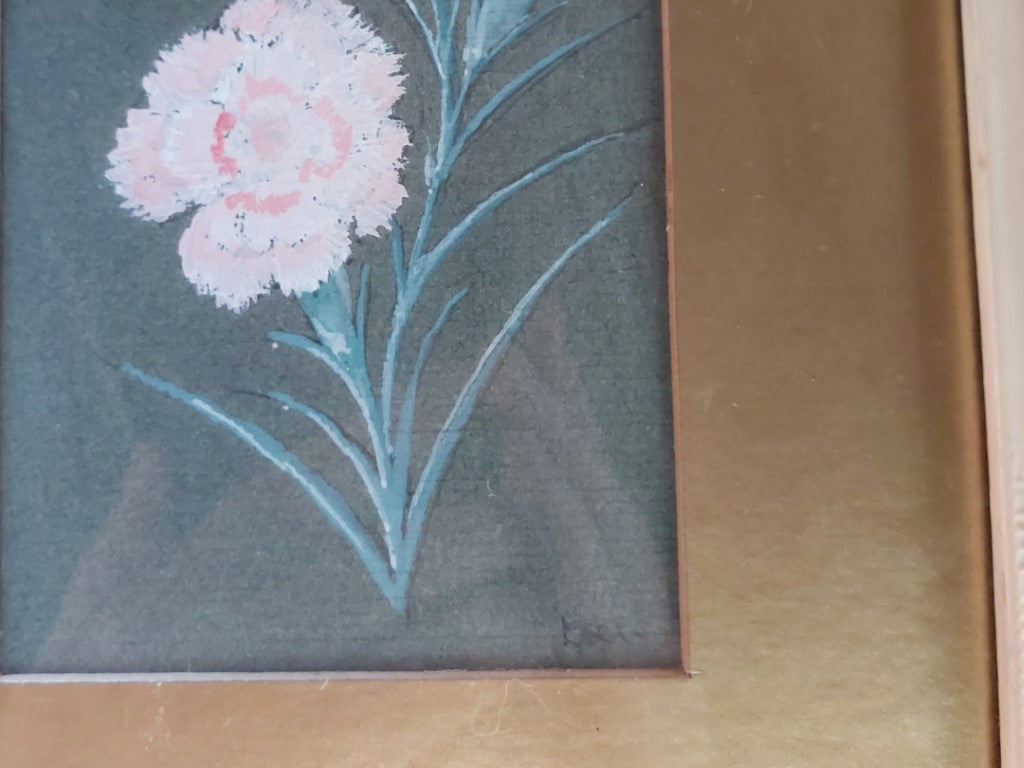 Pair of Vintage Framed Flower Paintings