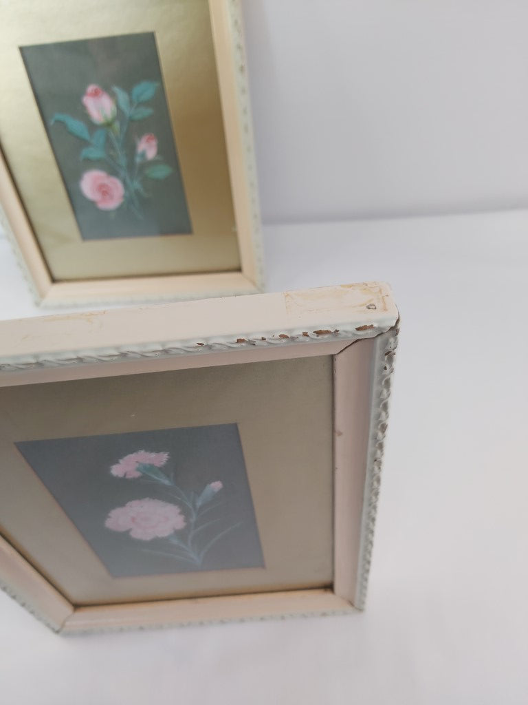 Pair of Vintage Framed Flower Paintings