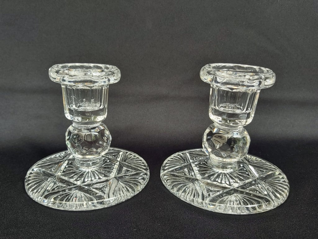 Pair of Glass Candle Holders