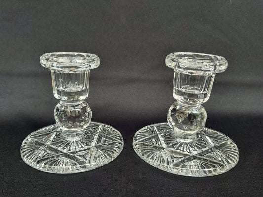 Pair of Glass Candle Holders