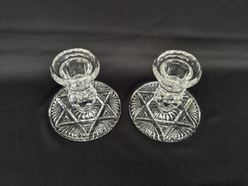 Pair of Glass Candle Holders