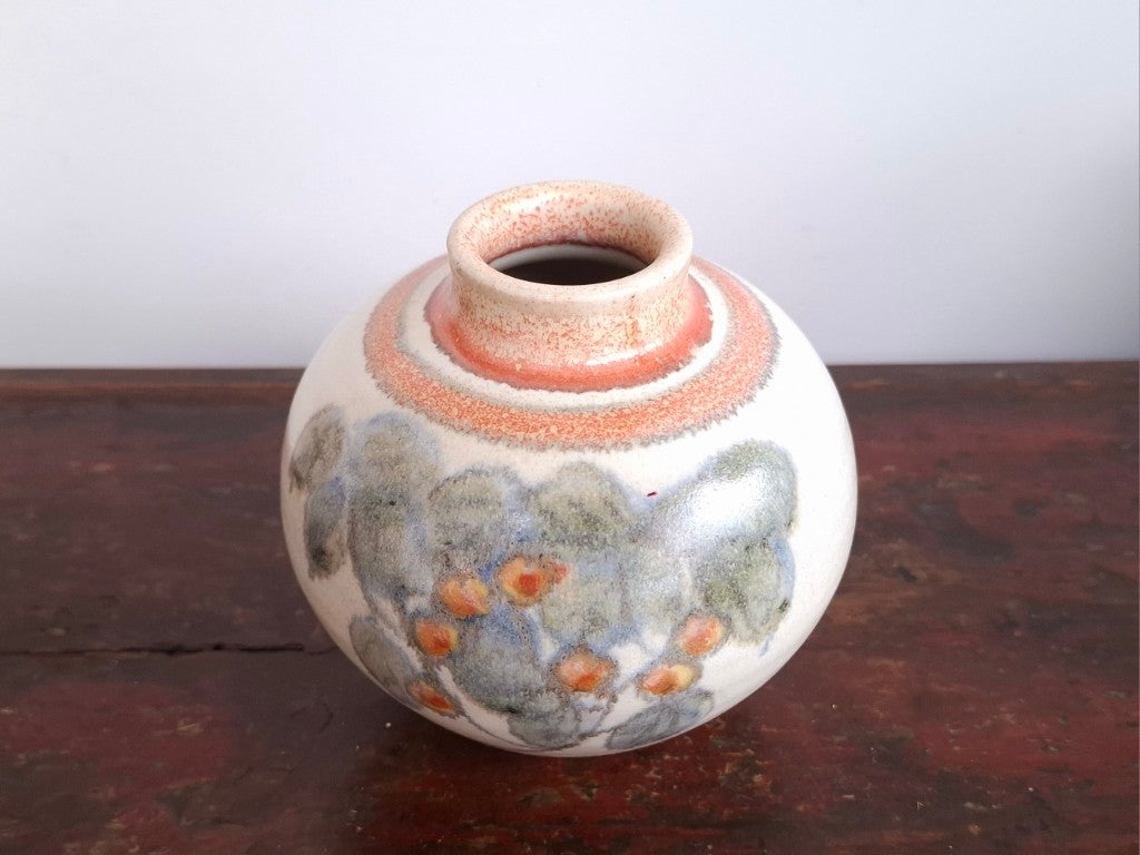 Pretty Spherical Vase with Leaves and Berries