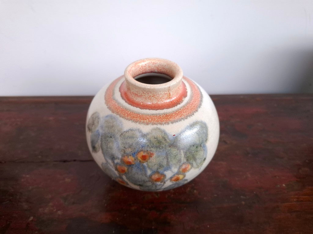 Pretty Spherical Vase with Leaves and Berries