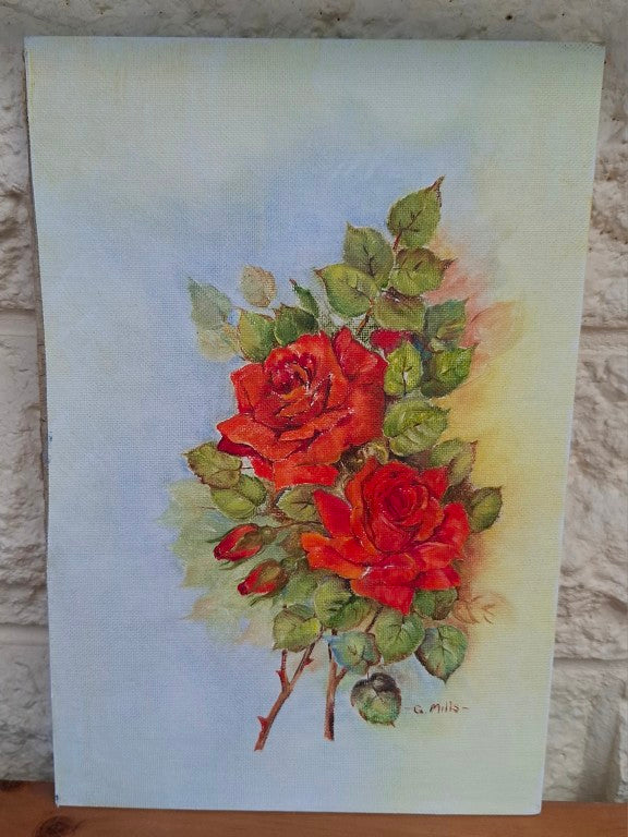 Sweet Red Roses Painting by G Mills