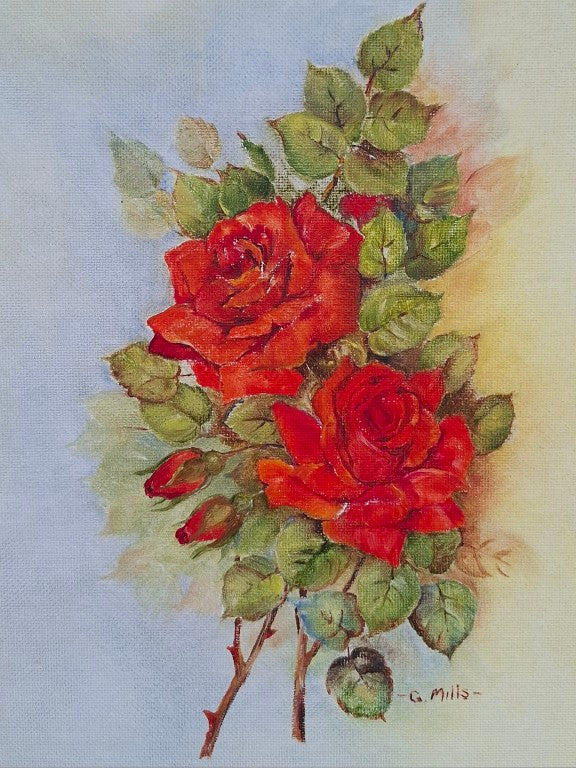 Sweet Red Roses Painting by G Mills
