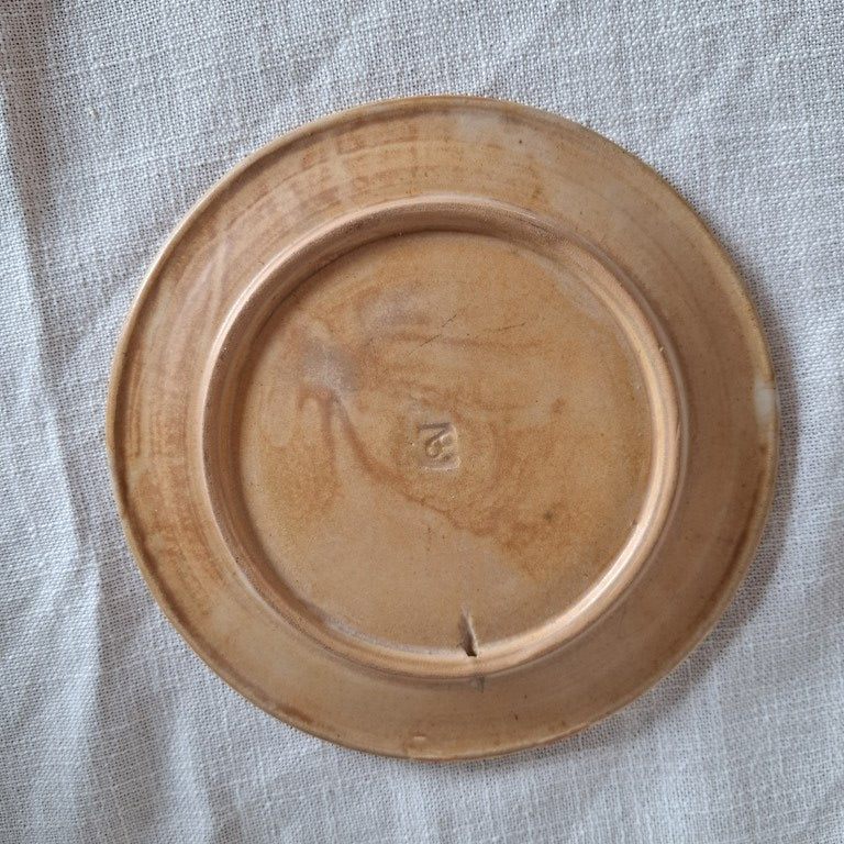 Vintage 1970s Rupert Andrews (UK) Studio Pottery Mocha Ware Landscape Wall Plate