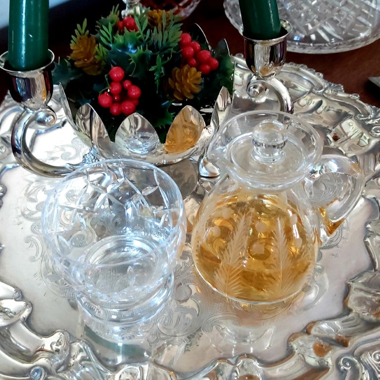 Vintage 3 Arm Silver Plated Lotus Bowl Floral Candle Holder