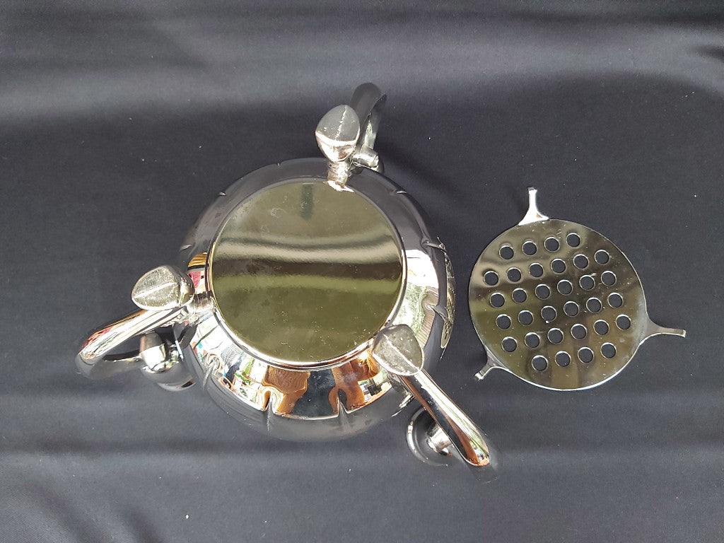 Vintage 3 Arm Silver Plated Lotus Bowl Floral Candle Holder